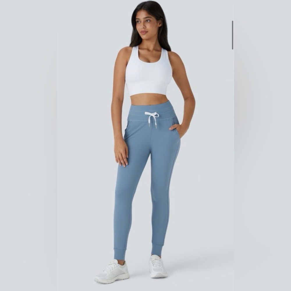 Halara SoftlyZero™ Plush High Waisted Drawstring Pocket Plain Full Length Jogger